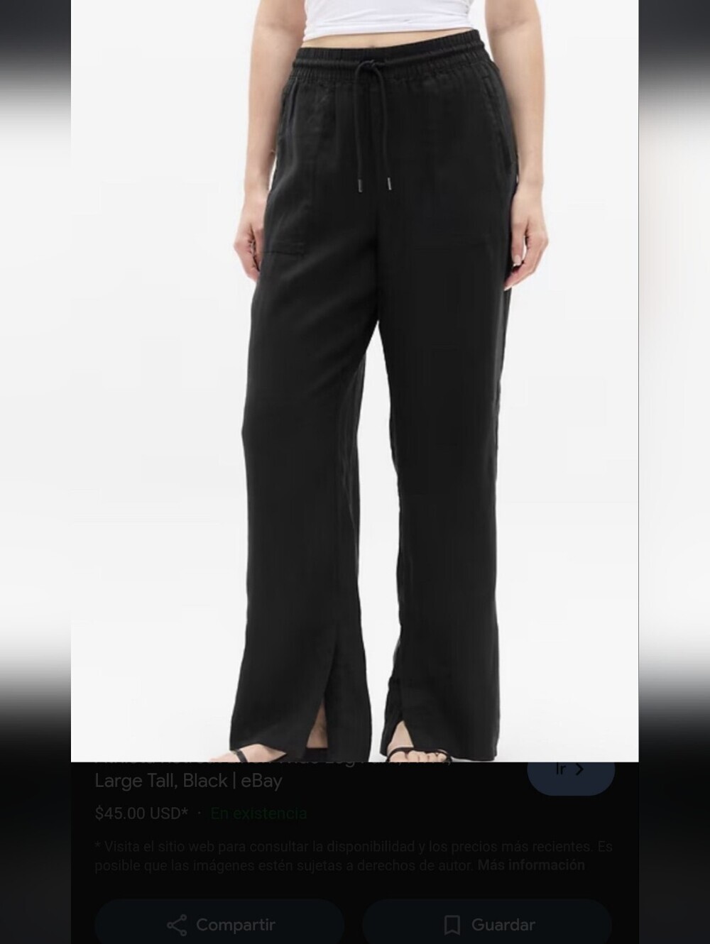 Women's Black Wide-Leg Split-Hem Pants